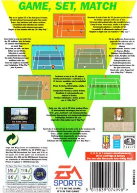 IMG International Tour Tennis (USA, Europe) box cover back